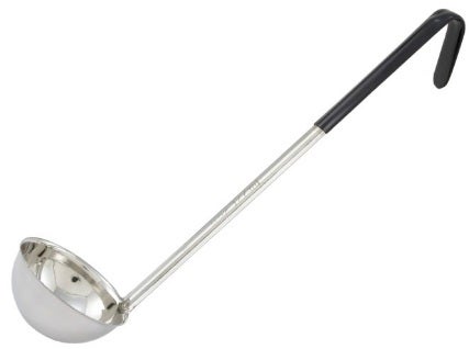 Winco Stainless Steel Black Handle Ladle, 6 Ounce -- 12 per case