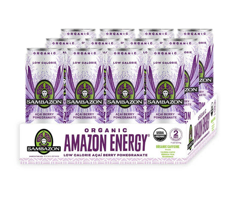 Sambazon Amazon Energy Organic Acai Berry Low Calorie Energy Drink, 12 Ounce -- 12 per case