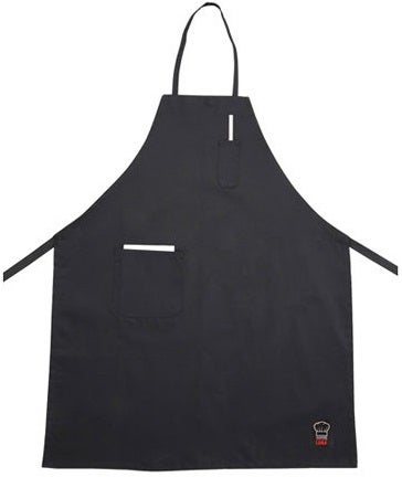 Winco Black Full Length Bib Apron with Pockets, 33 x 26 inch -- 12 per case