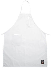 Winco White Full Length Bib Apron with Pockets, 33 x 26 inch -- 12 per case