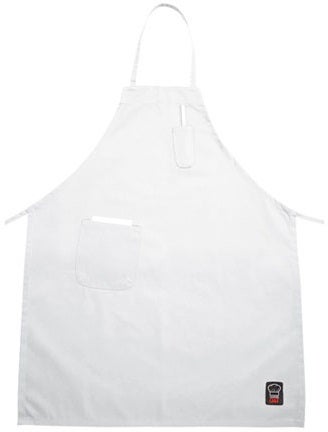 Winco White Full Length Bib Apron with Pockets, 33 x 26 inch -- 12 per case