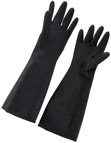 Winco Large Black Natural Latex Gloves, 10 x 18 inch -- 24 per case