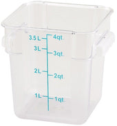 Winco Polycarbonate Clear Square Storage Container, 4 Quart -- 12 per case