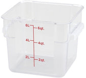 Winco Polycarbonate Clear Square Storage Container, 6 Quart -- 12 per case