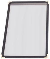 Winco Black Single Pocket Menu Cover, 14 x 8.5 inch -- 25 per case