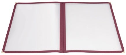Winco Burgundy Double Fold Panel Menu Cover -- 25 per case