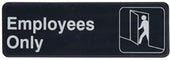 Winco Black Employees Only Information Sign, 9 x 3 inch -- 12 per case