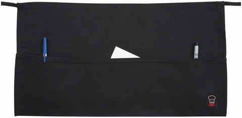 Winco Black 3 Pocket Waist Apron, 12 1/2 x 21-3/4 inch -- 12 per case