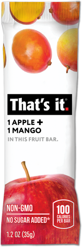 Thats It Apple Plus Mango Individually Wrapped Fruit Bar, 1.2 Ounce -- 72 per case.