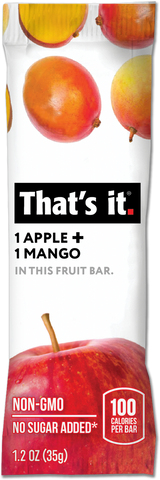 Thats It Apple Plus Mango Individually Wrapped Fruit Bar, 1.2 Ounce -- 72 per case.