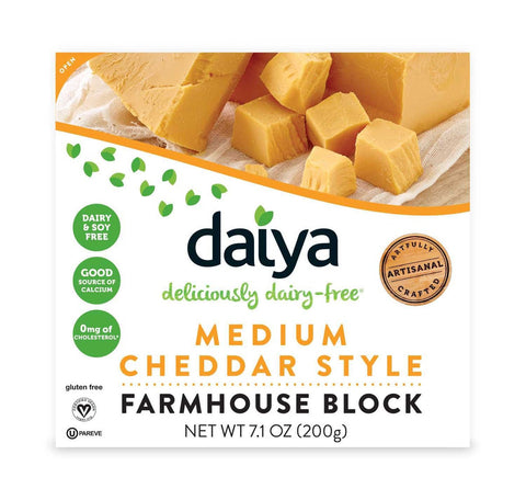 Daiya Medium Cheddar Style Block Cheese, 7.1 Ounce -- 8 per case