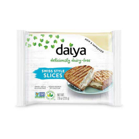 Daiya Plant Based Swiss Style Cheese Slice, 7.8 Ounce -- 8 per case