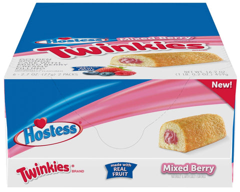 Hostess Twinkies Golden Sponge Cake with Mixed Berry Creamy Filling, 2.7 Ounce -- 36 per case