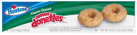 Hostess Glazed Jumbo Donuts, 4 Ounce -- 36 per case