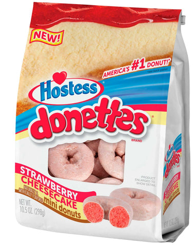 Hostess Strawberry Cheesecake Mini Donette, 10.5 Ounce Bag -- 6 per case