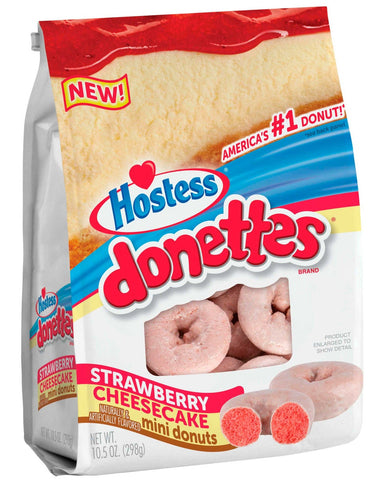 Hostess Strawberry Cheesecake Mini Donette, 10.5 Ounce Bag -- 6 per case