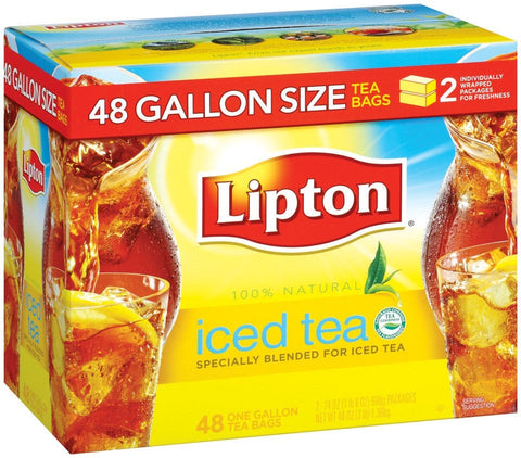 Lipton Iced Tea Bag - Gallon Size -- 48 per case.
