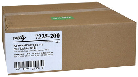 National Checking Company White 1 Ply Register Roll, 2.25 inch -- 50 rolls per case