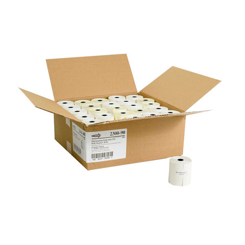 National Checking Company White 2 Ply Carbonless Register Roll, 3 inch -- 50 rolls per case.