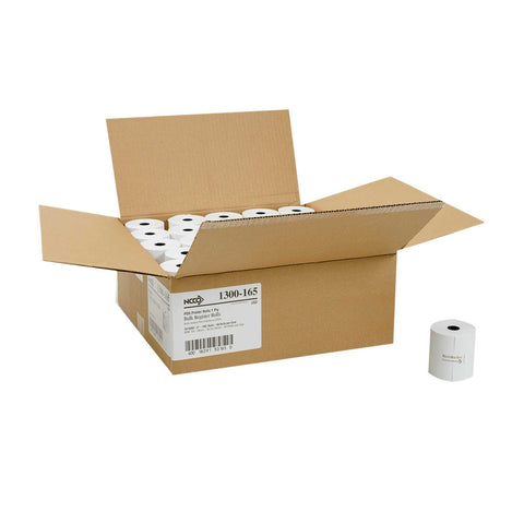 National Checking Company White Bond 1 Ply Register Roll, 3 inch -- 50 rolls per case.
