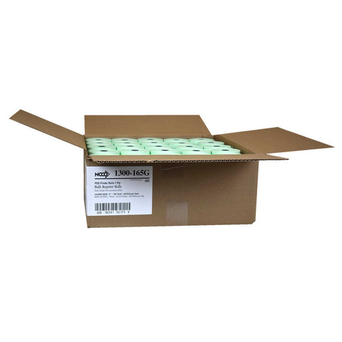 National Checking Green 1 Ply Registroll, 3 inch x 165 Feet Bond -- 50 rolls per case.
