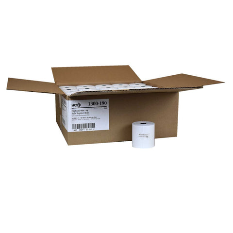 National Checking Company White Bond 1 Ply Register Roll, 3 inch -- 50 per case.