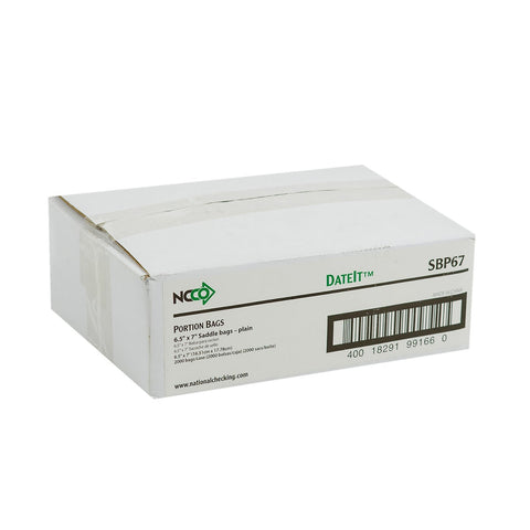 National Checking Company Dateit Plain Portion/Saddle Bag, 6.5 x 7 inch -- 2000 per case.