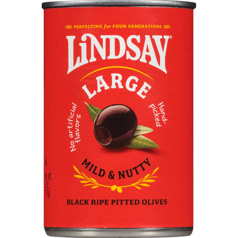 Bell Carter Foods Lindsay Large Black Pitted Ripe Olives, 6 Ounce -- 24 per case.