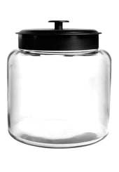 Anchor Hocking Montana Glass Jar with Black Lid, 1 Gallon