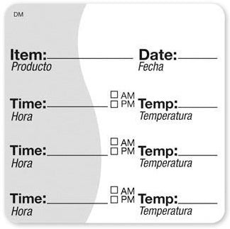 Daymark Square Adhesive Dissolvable Item Date Time Expired Label -- 3000 per case