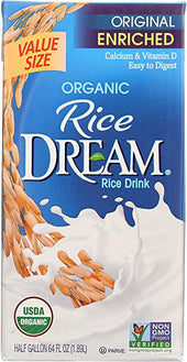 Hain Celestial Non-Dairy Original Enriched Rice Dream Beverage, 64 Ounce -- 8 per case.