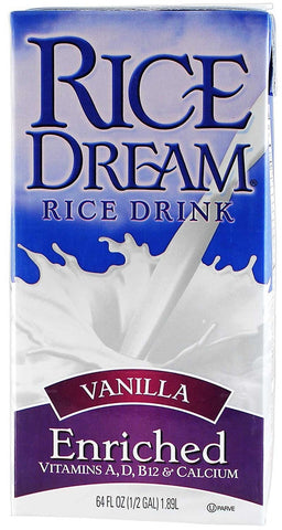 Hain Celestial Non-Dairy Vanilla Enriched Rice Dream Beverage, 64 Ounce -- 8 per case.