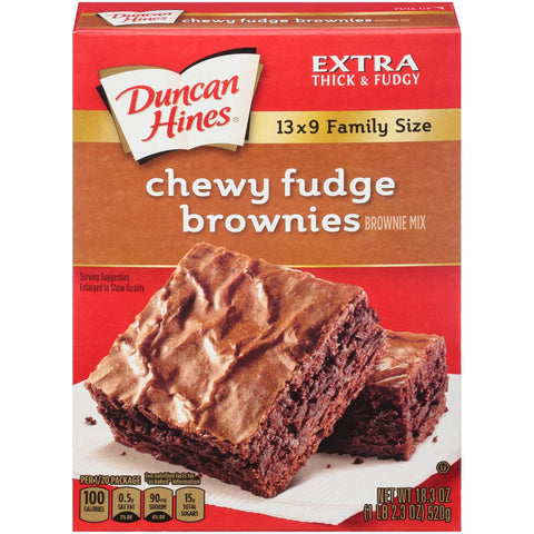 Duncan Hines Chewy Fudge Family Size Brownie Mix , 18.3 Ounce -- 12 Case