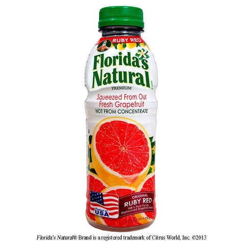 Floridas Natural Ruby Red Grape Fruit Juice, 14 Fluid Ounce -- 12 per case.