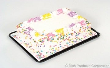 Rich Jon Donaire White Cake/Strawberry Swirl Festive Decorated Ice Cream Cake, 77 Ounce -- 4 per case.