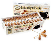 Dryden and Palmer Amber Rock Unwrapped Barista Stick Candy - Bulk, 100 count per pack -- 400 per case.