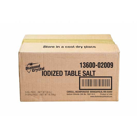 Diamond Crystal Iodized Table Salt, 4 Pound -- 9 per case