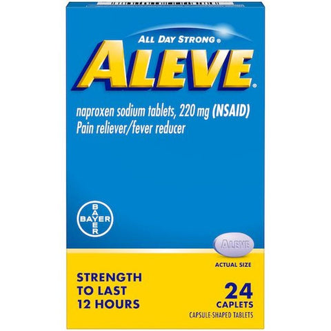 Aleve 220 mg Naproxen Sodium Caplet - 24 per pack -- 36 packs per case