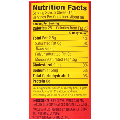Lindsay Olive Pitted Ripe Medium, 51 Ounce -- 6 per case