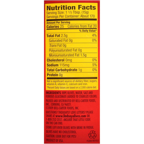 Lindsay Chopped Ripe Olives, 90 Ounce -- 6 per case