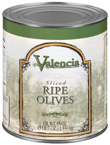 Valencia Black Sliced Ripe Olives, 55 Ounce Can -- 6 per case