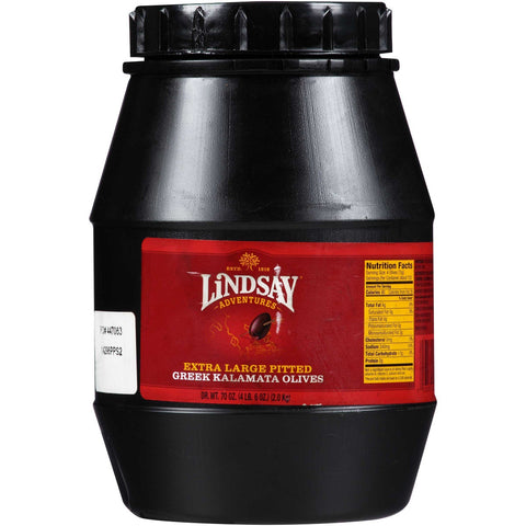 Lindsay Kalamata Extra Large Whole Pitted Olives, 70 Ounce -- 6 Case