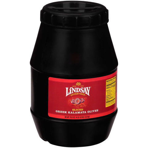 Lindsay Medium Sliced Greek Kalamata Olives, 70.5 Ounce -- 6 per case.
