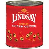 Lindsay Spanish Green Sliced Olives No Pimiento, 55 Ounce -- 6 per case