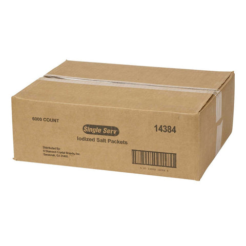 Single Serv Flat Salt Packet, 0.6 Gram -- 6000 per case.