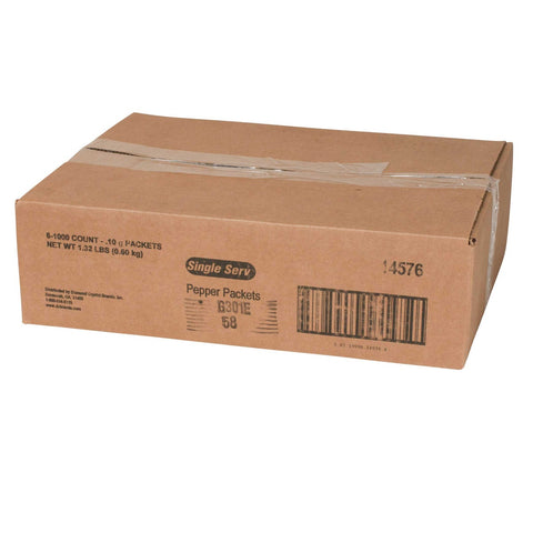 Single Serv Flat Pepper Packets, 0.1 Gram -- 6000 per case.