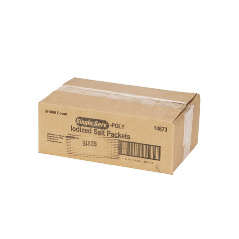 Single Serv Flat Salt Packet, 0.6 Gram Poly Bag -- 3000 per case.