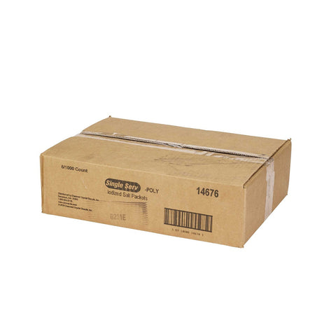 Single Serv Flat Iodized Salt Packet, 0.6 Gram -- 6000 per case.