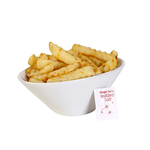 Single Serv Flat Iodized Salt Packet, 0.6 Gram -- 6000 per case.
