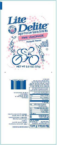 Lite Delite Sugar Free Pink Lemonade Drink Mix, 2 Ounce -- 12 per case
